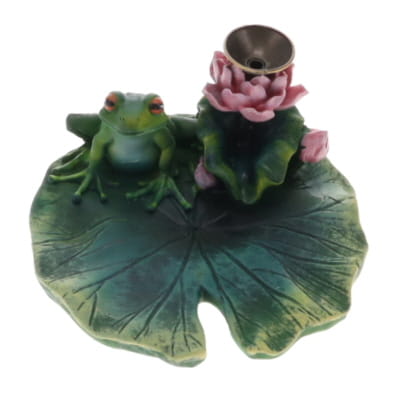 Lily Pad Frog Resin Backflow Cone Burner
