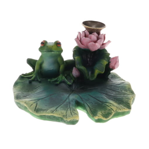 Lily Pad Frog Resin Backflow Cone Burner