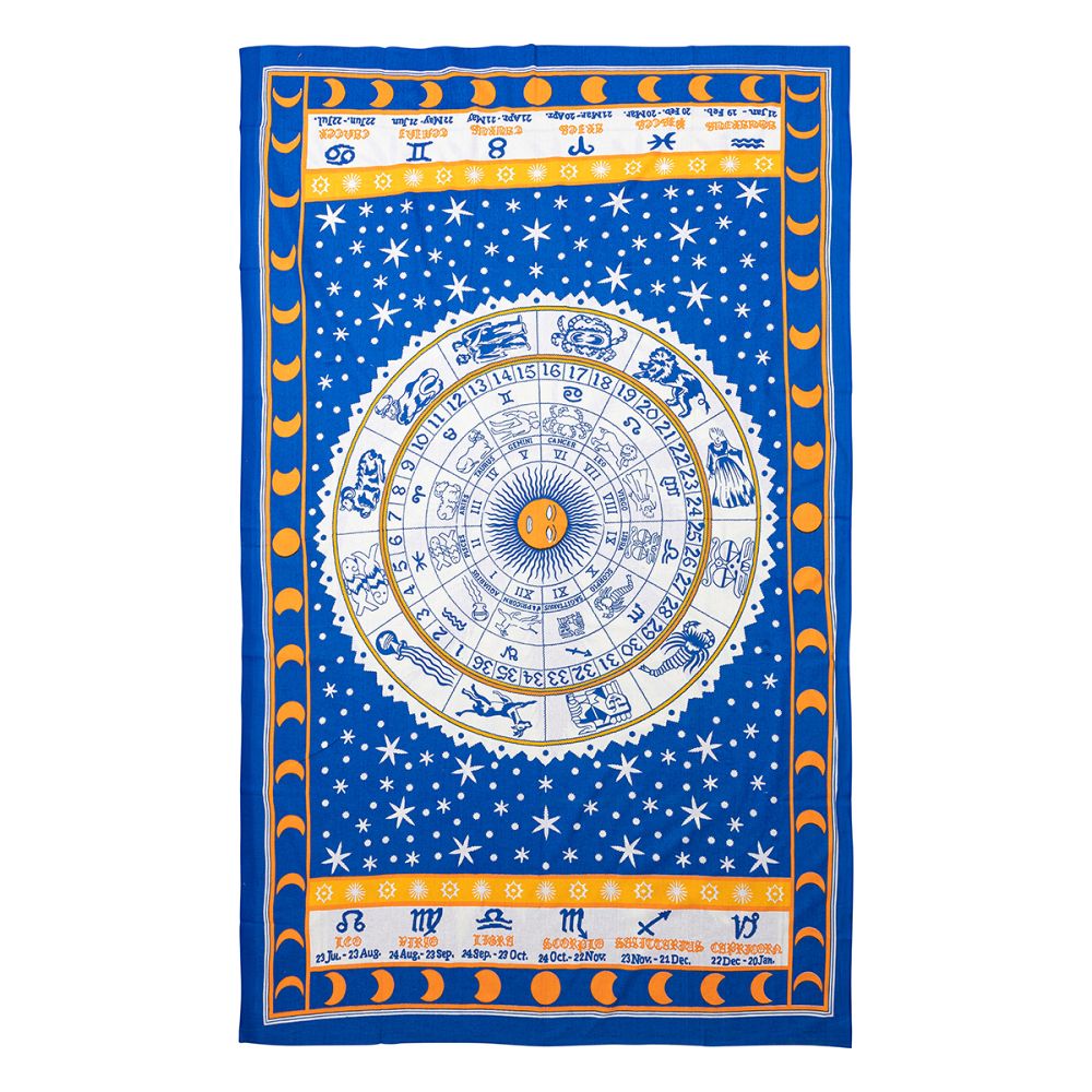 Zodiac Calendar Blue Altar Scarf RBS33