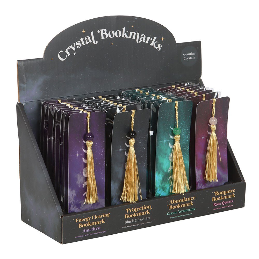 Set of 4 Crystal Bookmarks Amethyst Quartz Gree Aventurine Rose Quartz BlackObsidian