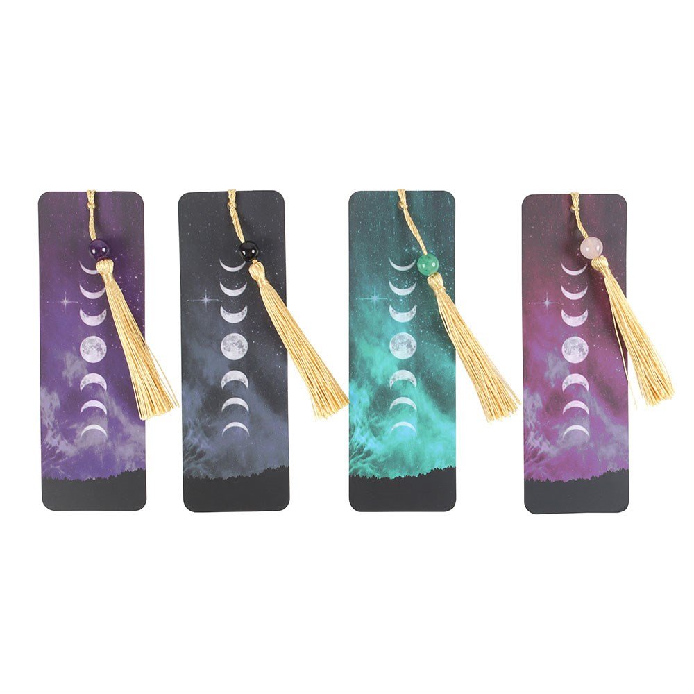 Set of 4 Crystal Bookmarks Amethyst Quartz Gree Aventurine Rose Quartz BlackObsidian