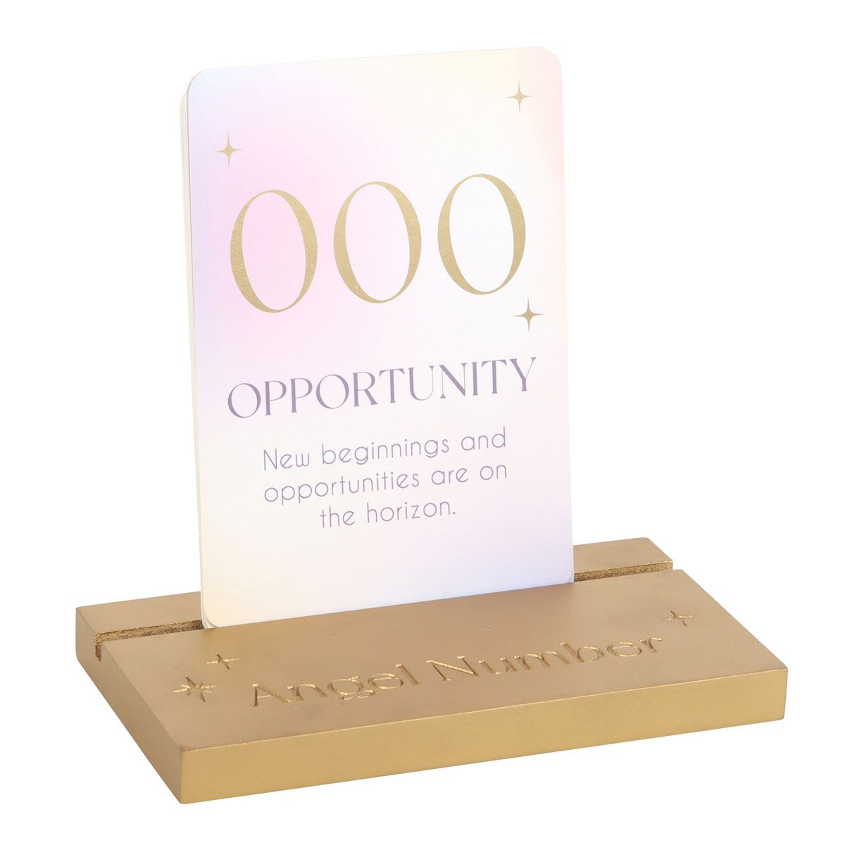 Angel Number Inspiration Cards with Golden Wooden Stand