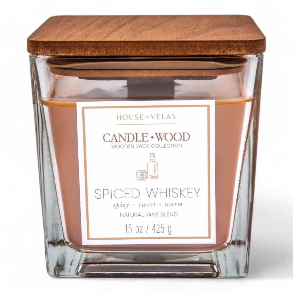 Spiced Whiskey Candle Wood Candle 425gms