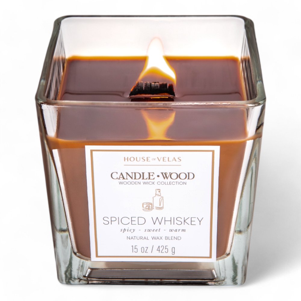 Spiced Whiskey Candle Wood Candle 425gms