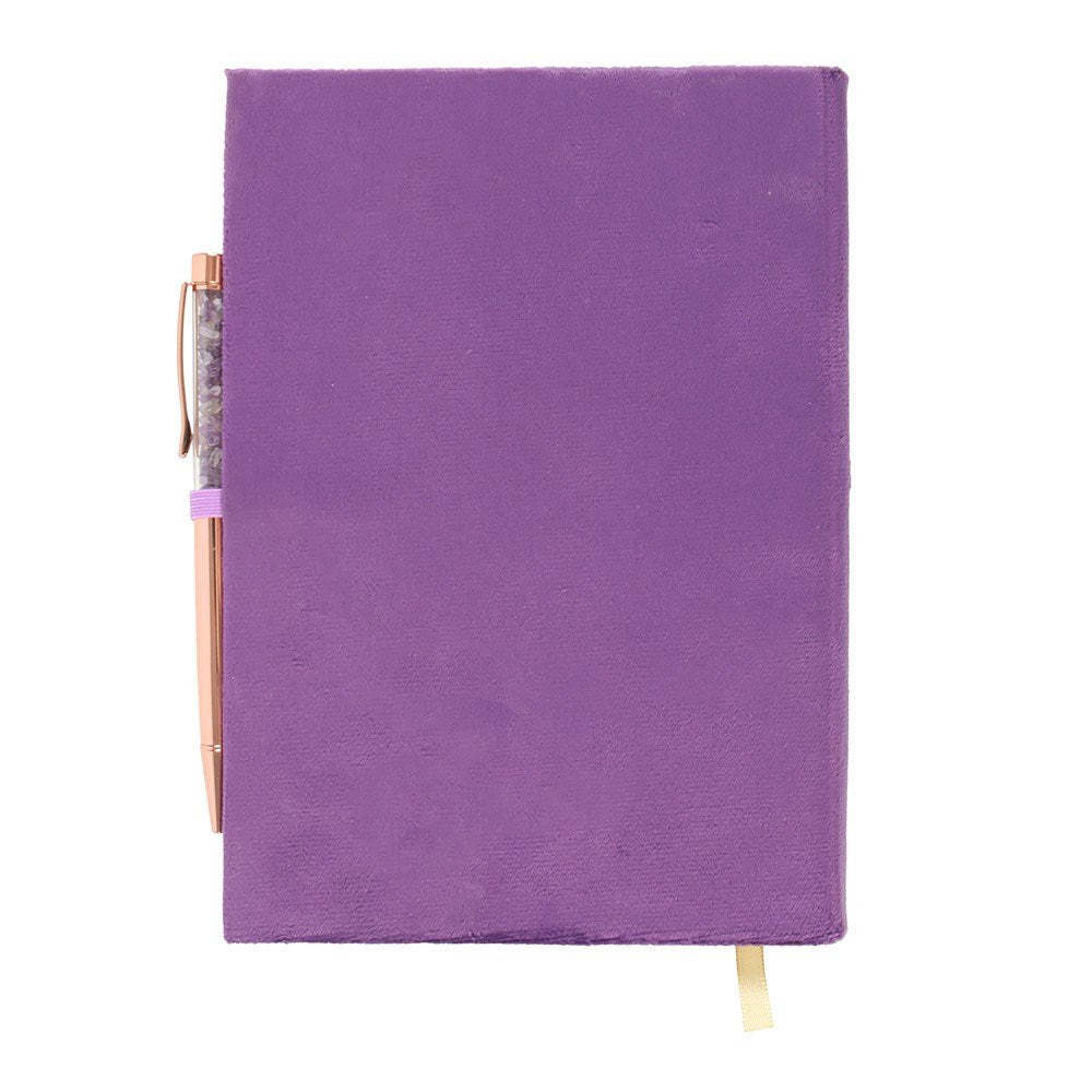 Book Of Spells Journal With Amethyst Crystal Pen