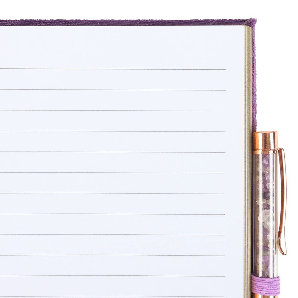 Book Of Spells Journal With Amethyst Crystal Pen