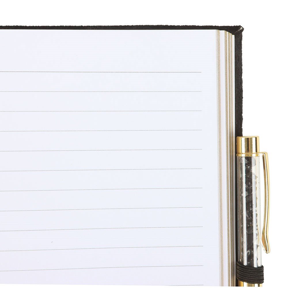Book Of Shadows Journal With Black Obsidian Crystal Pen