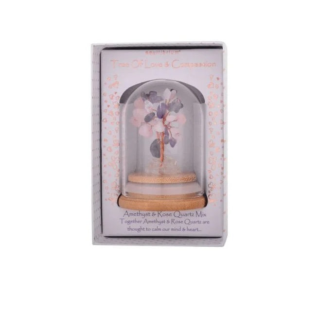 Amethyst & Rose Quartz Tree of Love & Compassion Crystal Chips