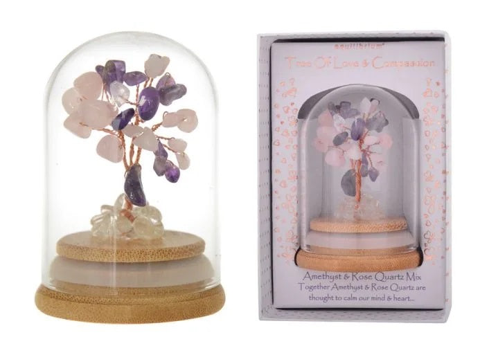 Amethyst & Rose Quartz Tree of Love & Compassion Crystal Chips