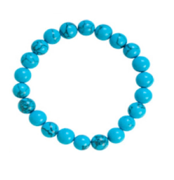Gemstone Power Bead Bracelet Blue Howlite