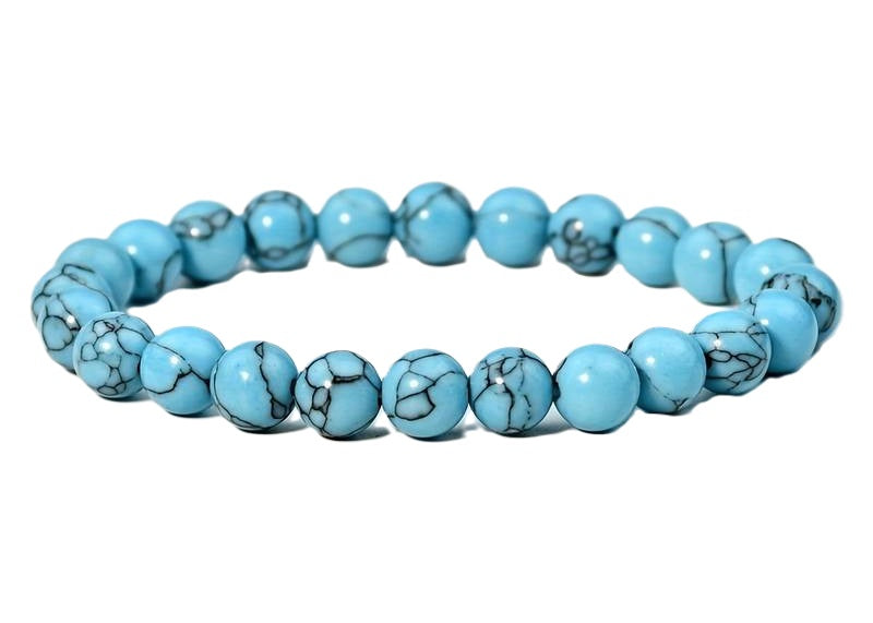 Gemstone Power Bead Bracelet Blue Howlite