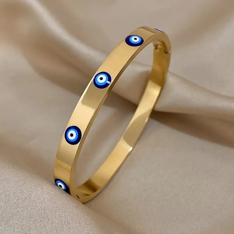Stylish Gold Alloy Evil Eye Bracelet