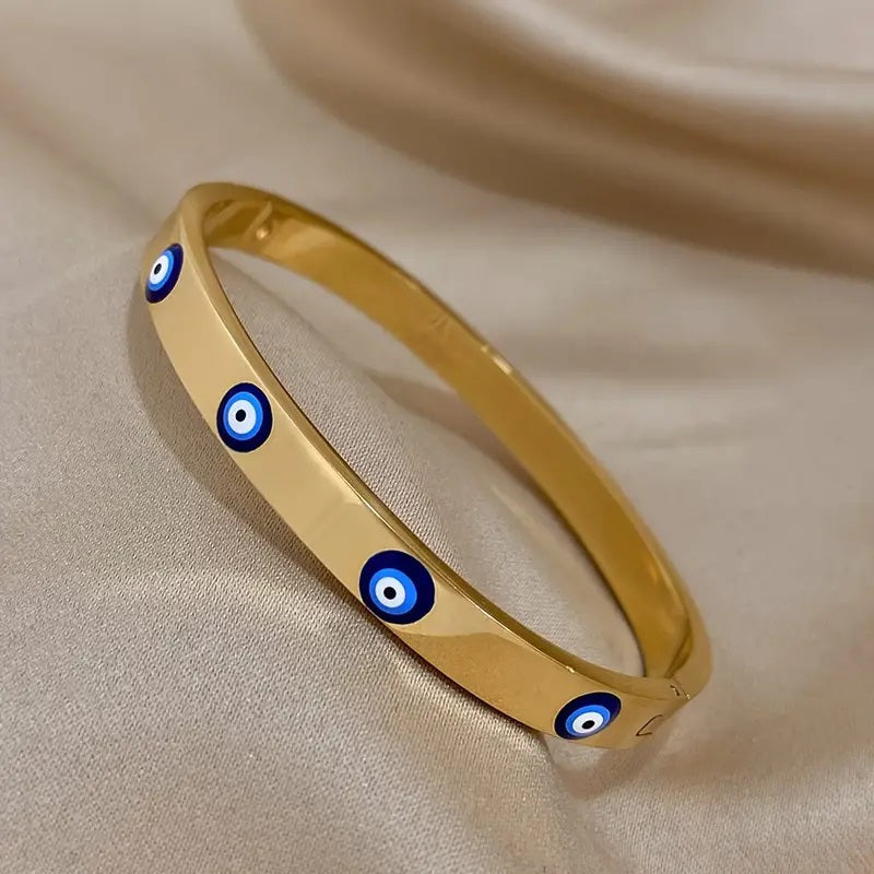 Stylish Gold Alloy Evil Eye Bracelet