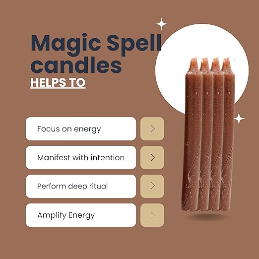 Candle Magic Spell GAIA Candles Rituals - Brown