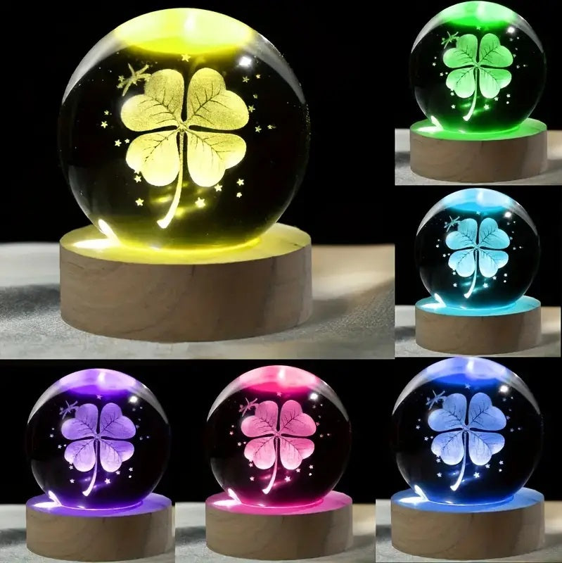 Clover Crystal Ball 3D Night Lamp