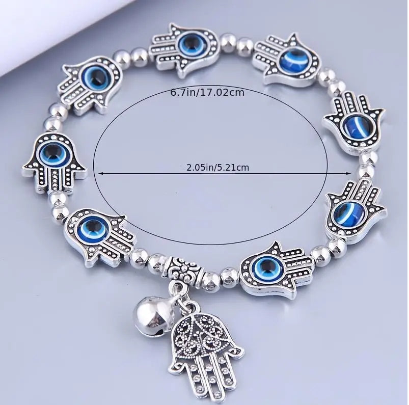 Evil Eye Bracelet Hamsa Hand Greek Turkish Mati Bangle