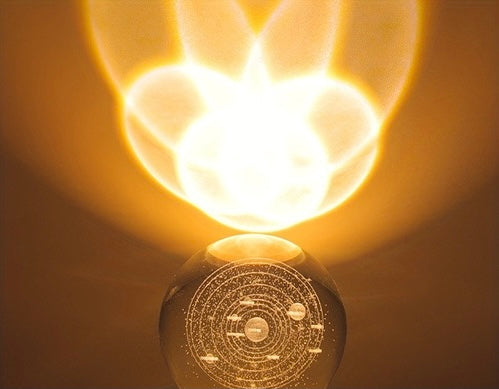 Solar System Night Light Glowing 3D Engraved Crystal Ball