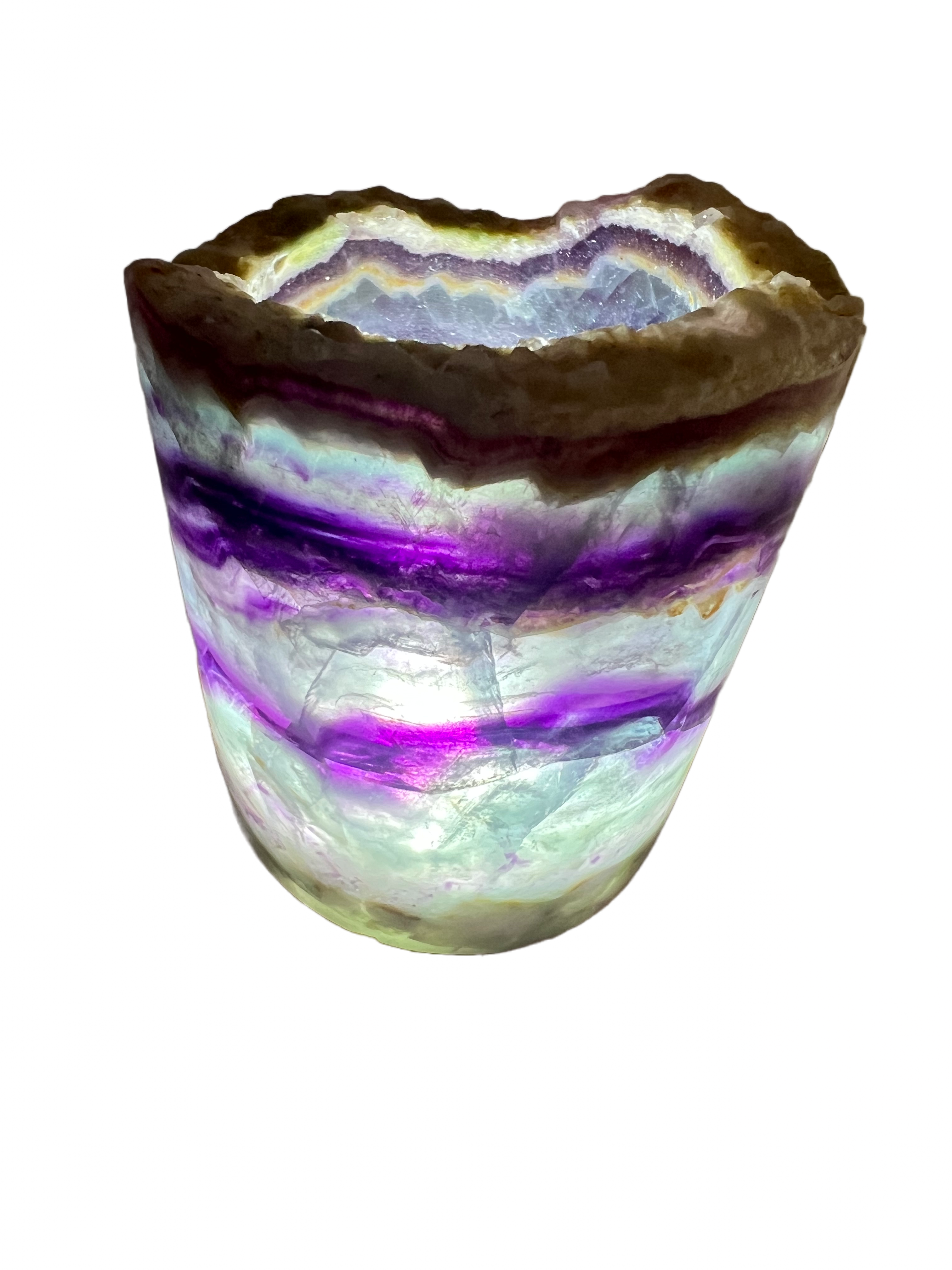 Medium Rainbow Fluorite Lamp - LED Stand G