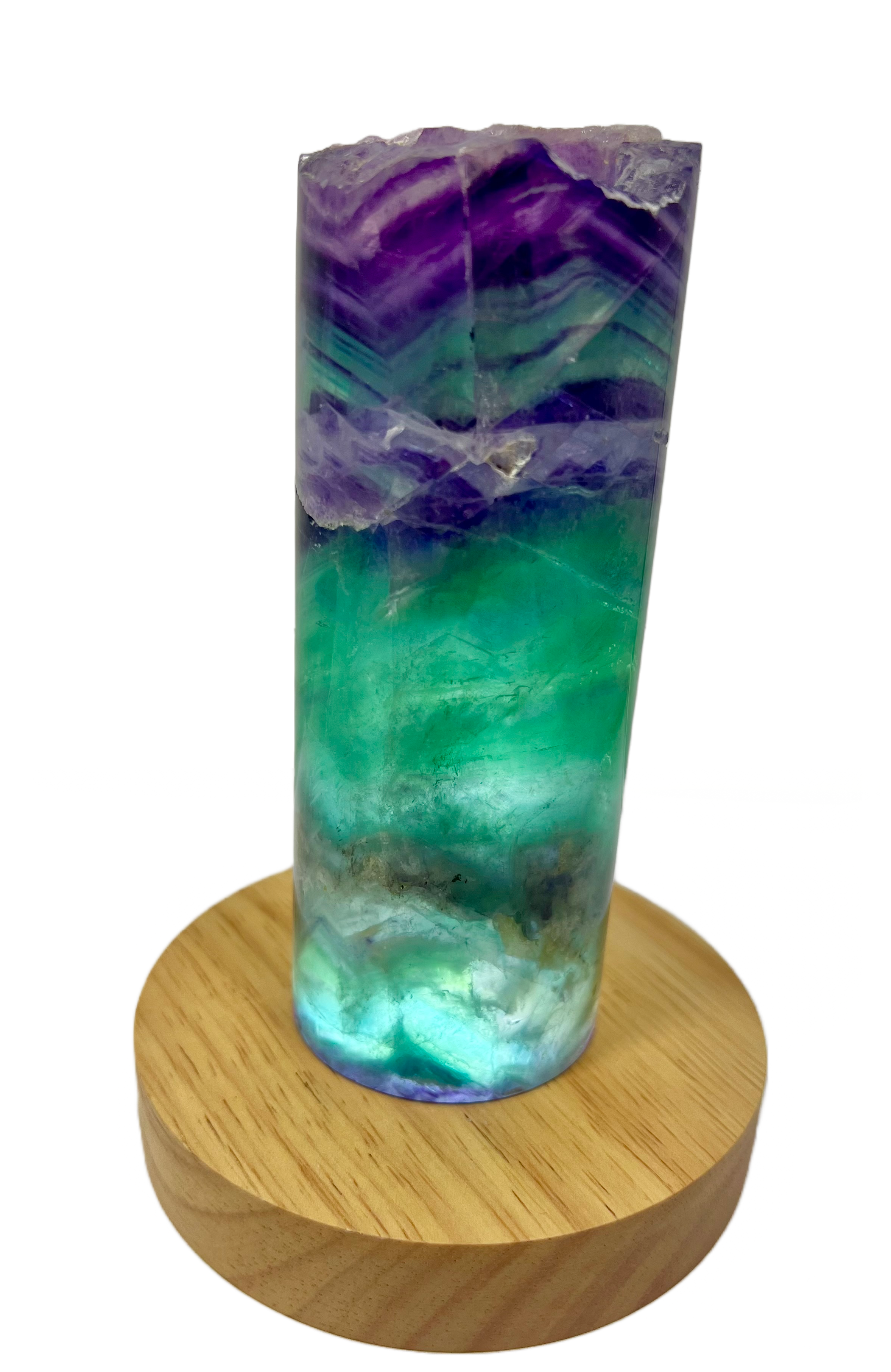 Medium Rainbow Fluorite Lamp - LED Stand F