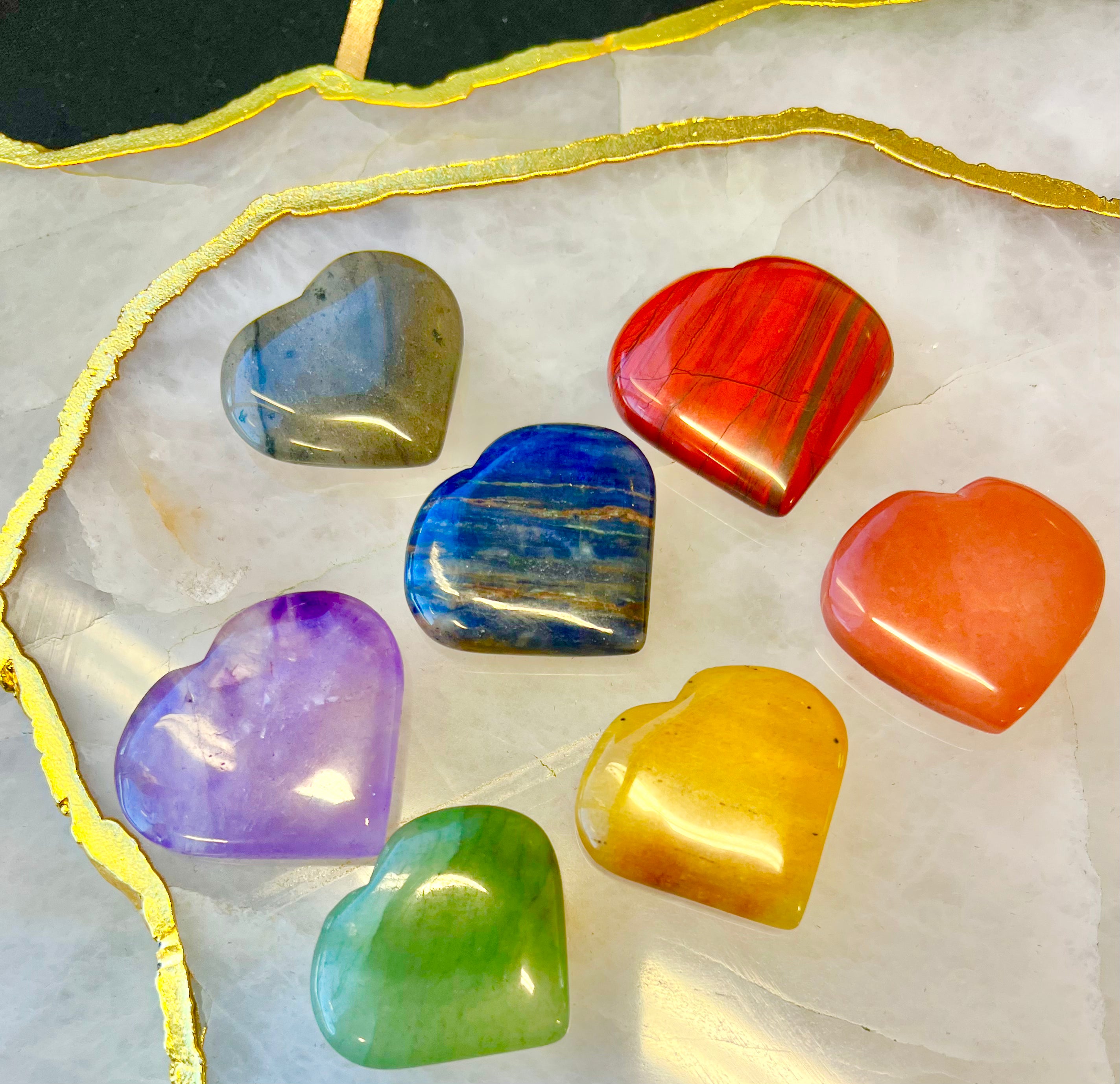 Crystal Heart 7 Chakras Set