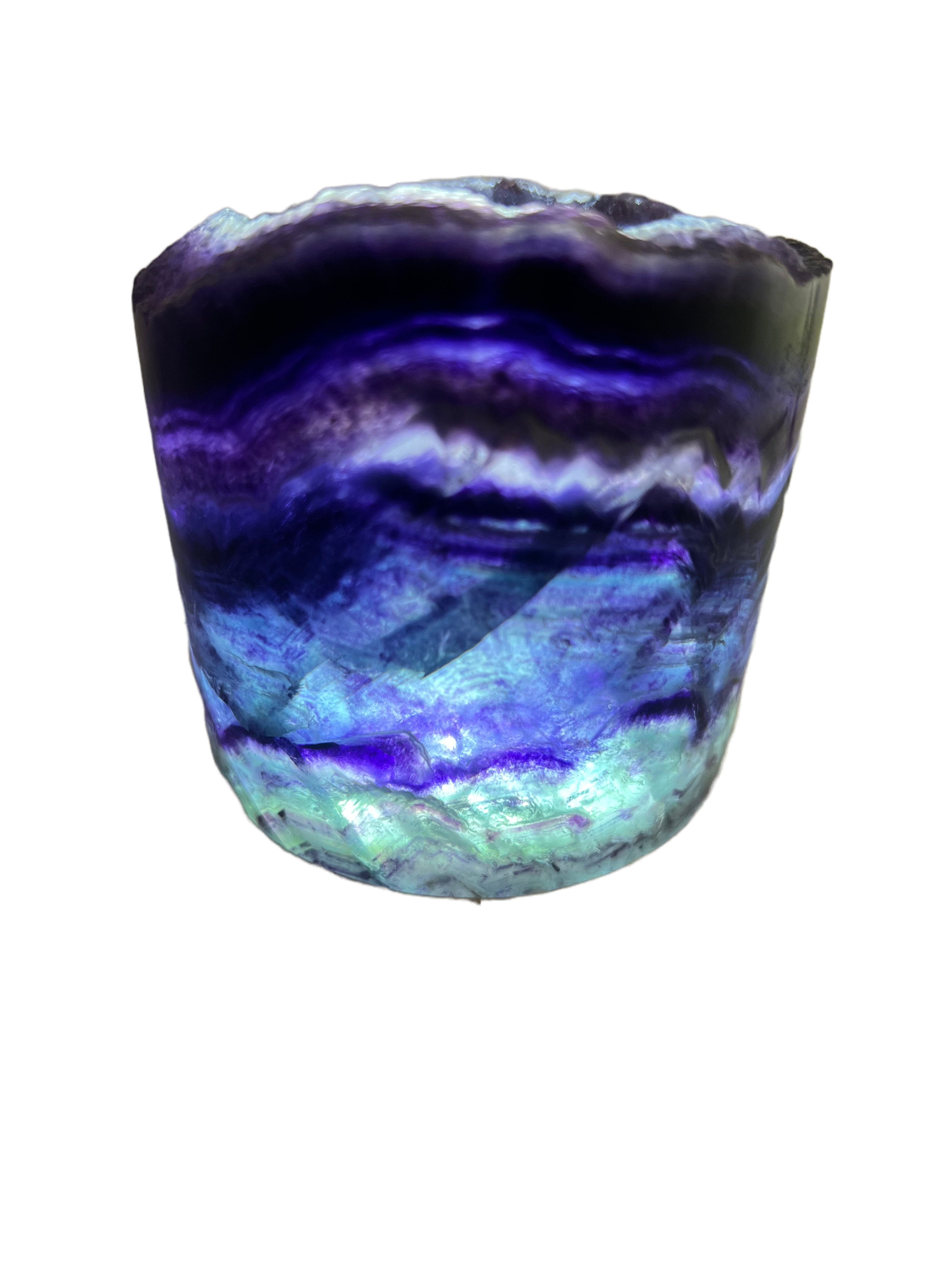 Medium Rainbow Fluorite Lamp - LED Stand I