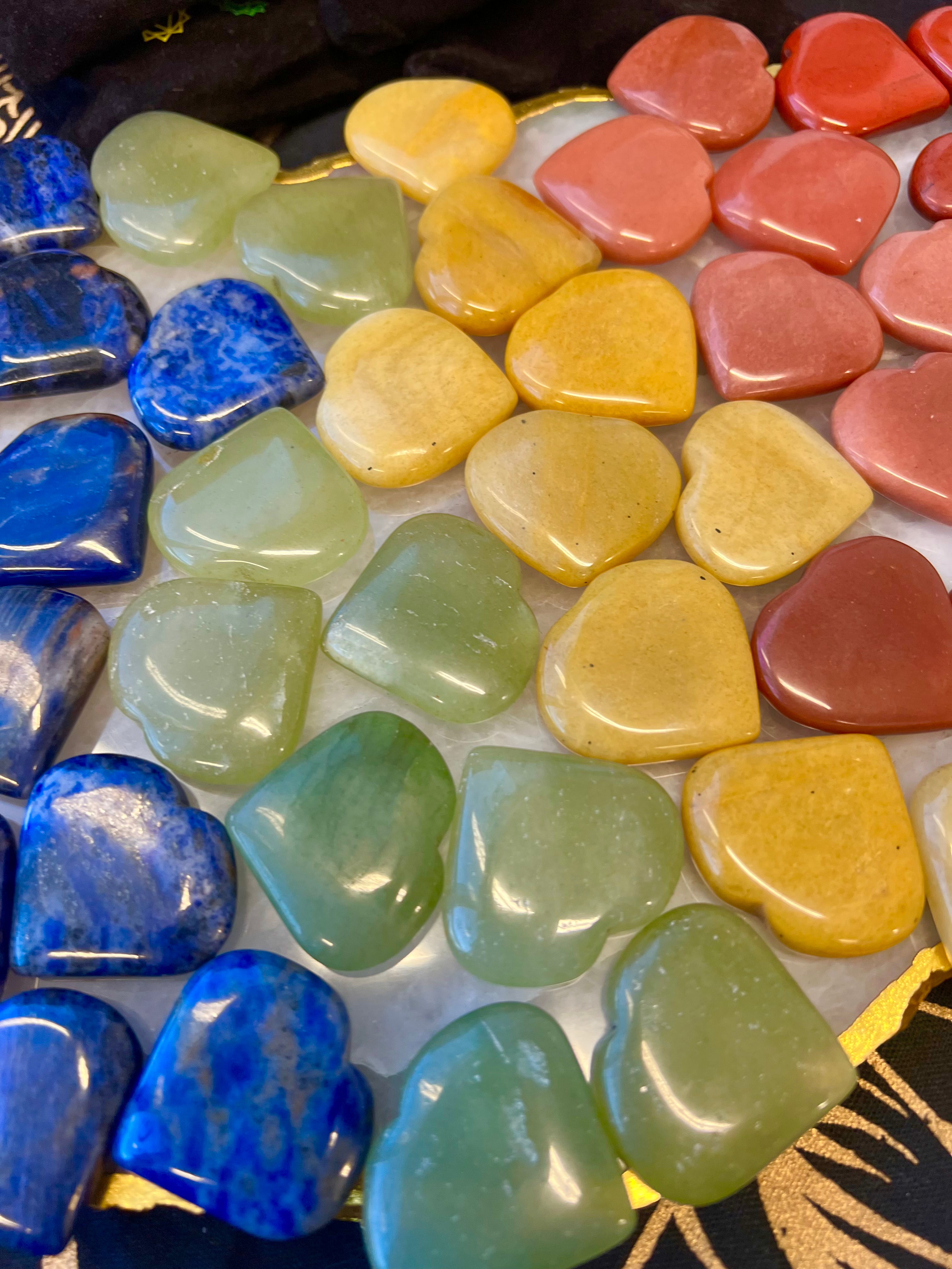 Crystal Heart 7 Chakras Set