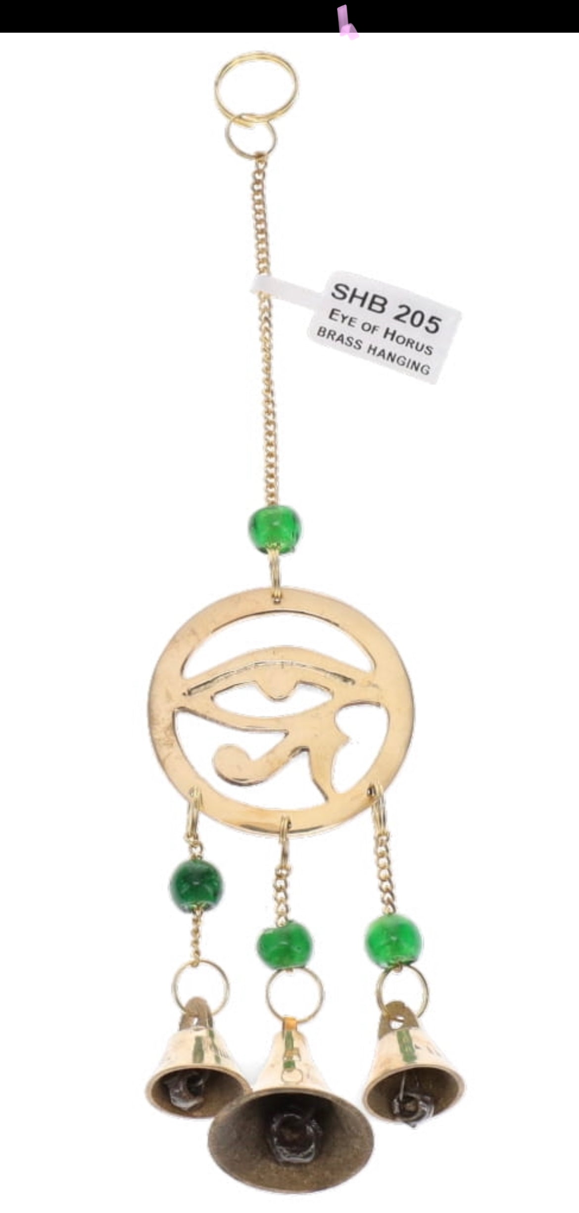 Eye of Horus Brass Bell Chime 25cm