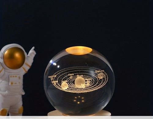 Solar System Night Light Glowing 3D Engraved Crystal Ball