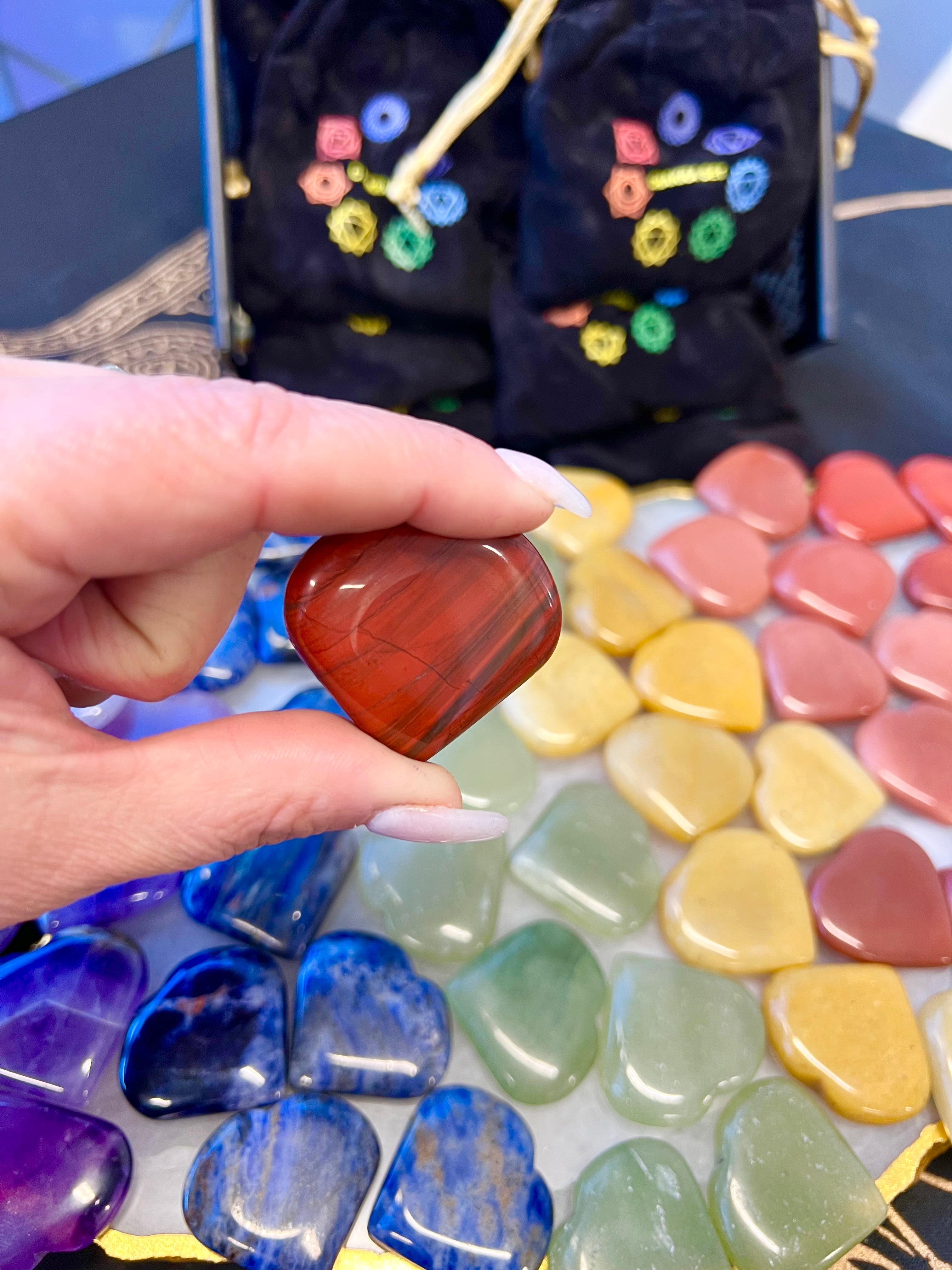 Crystal Heart 7 Chakras Set