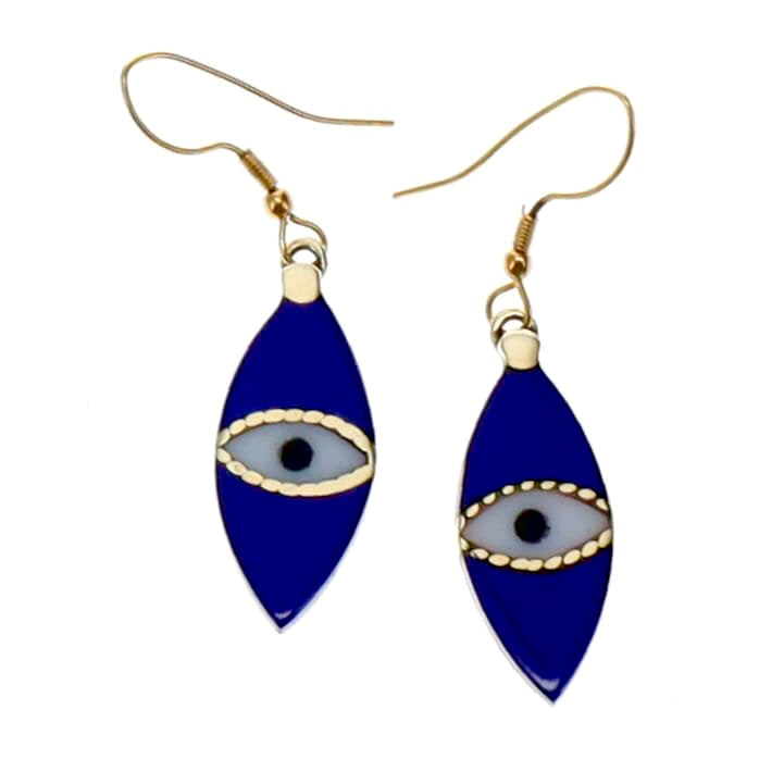 Brass Evil Eye Drop Pair Earrings