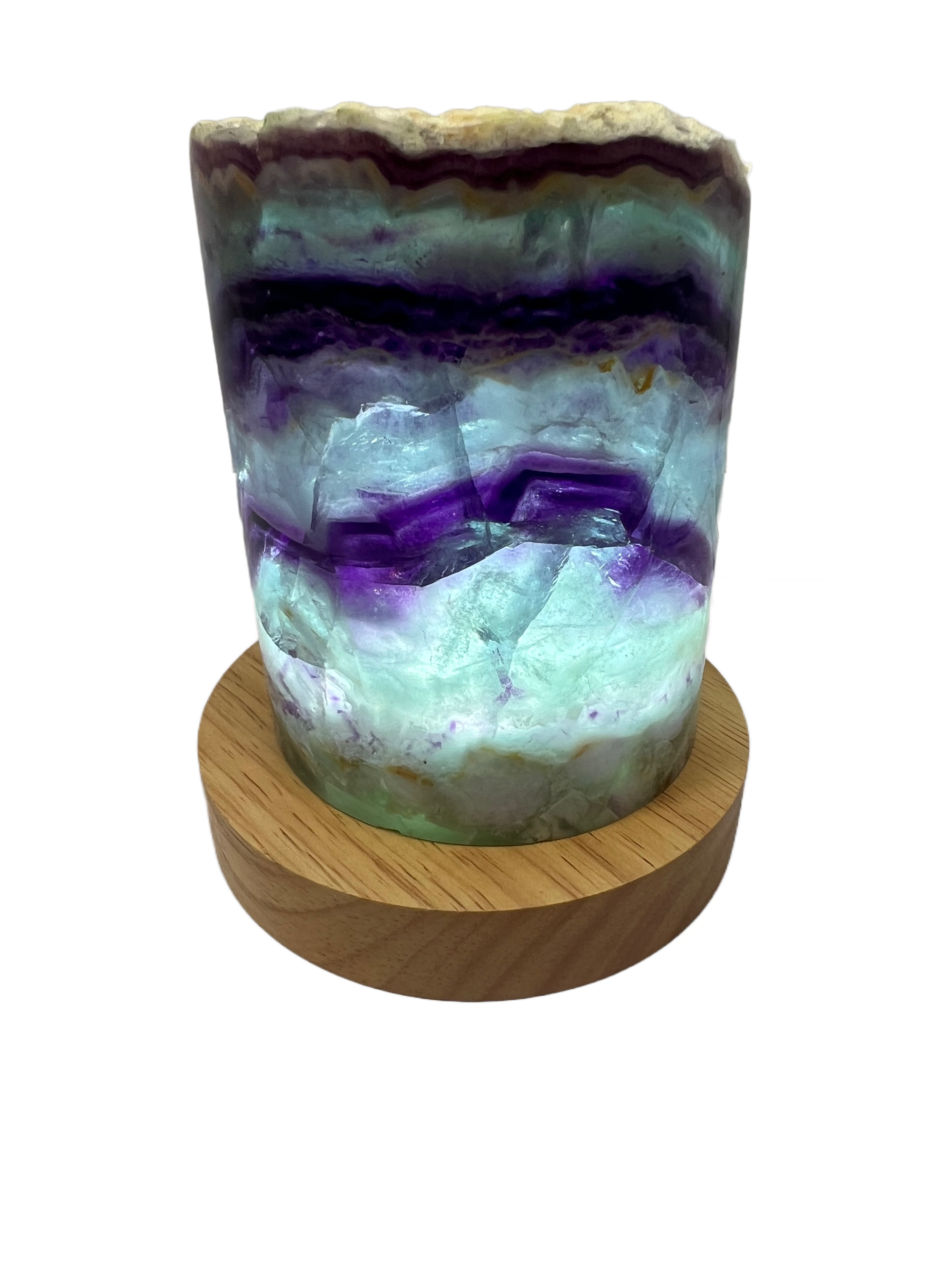 Medium Rainbow Fluorite Lamp - LED Stand G