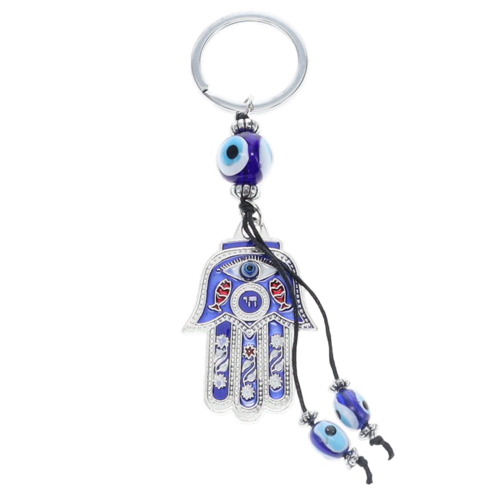 Evil Eye Protection Keychain - Hamsa Hand Blue