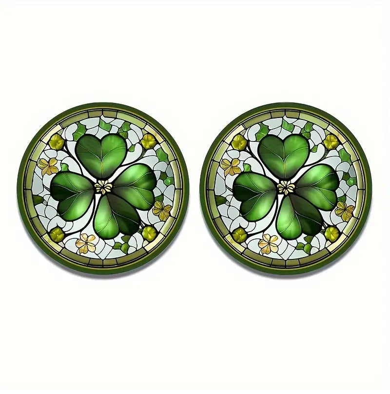 Lucky Four Leaf Clover Car Cup Coaster