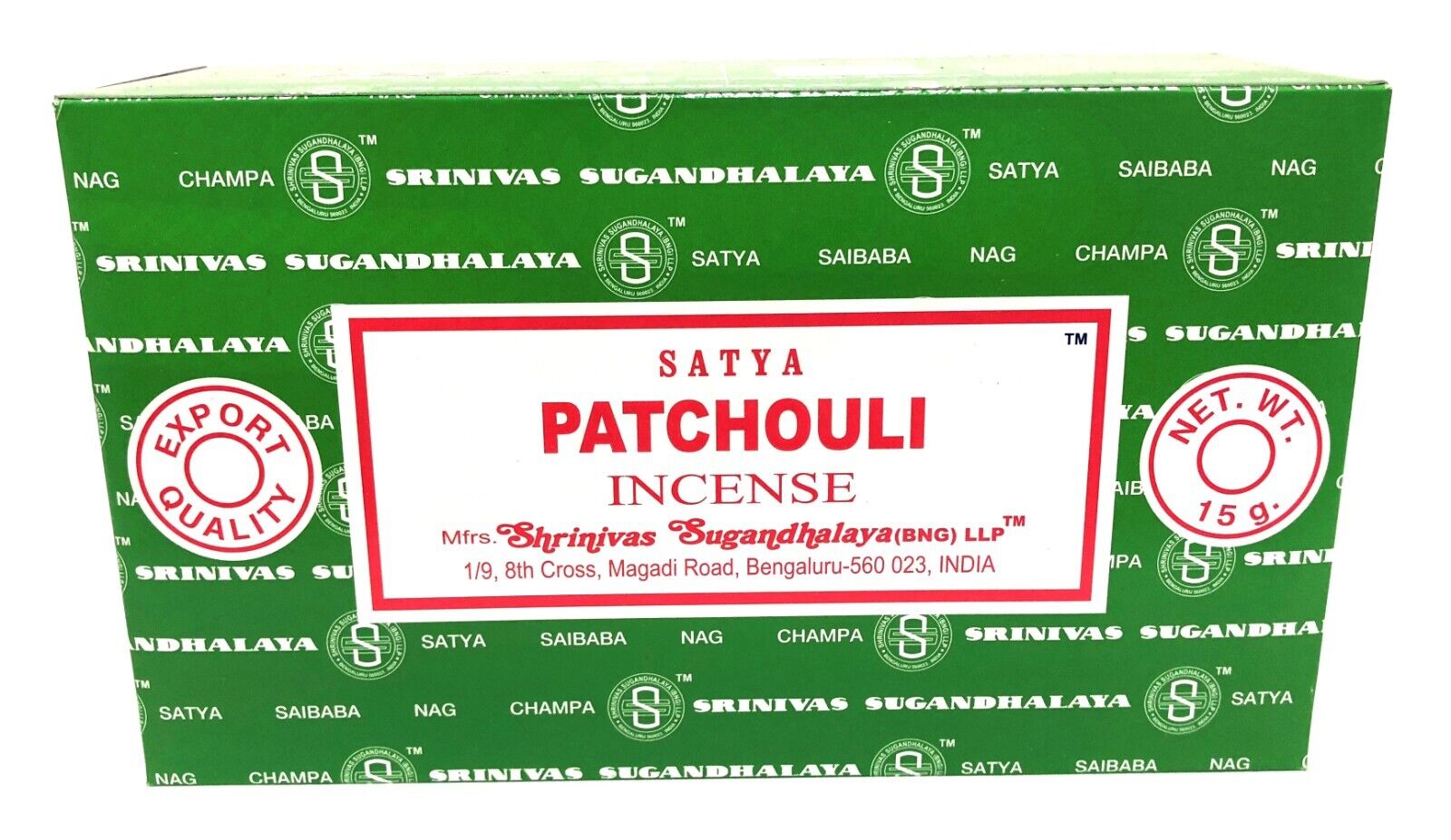 Satya Patchouli Incense Sticks Aroma Relaxation Fragrance 15g x 12 Packet