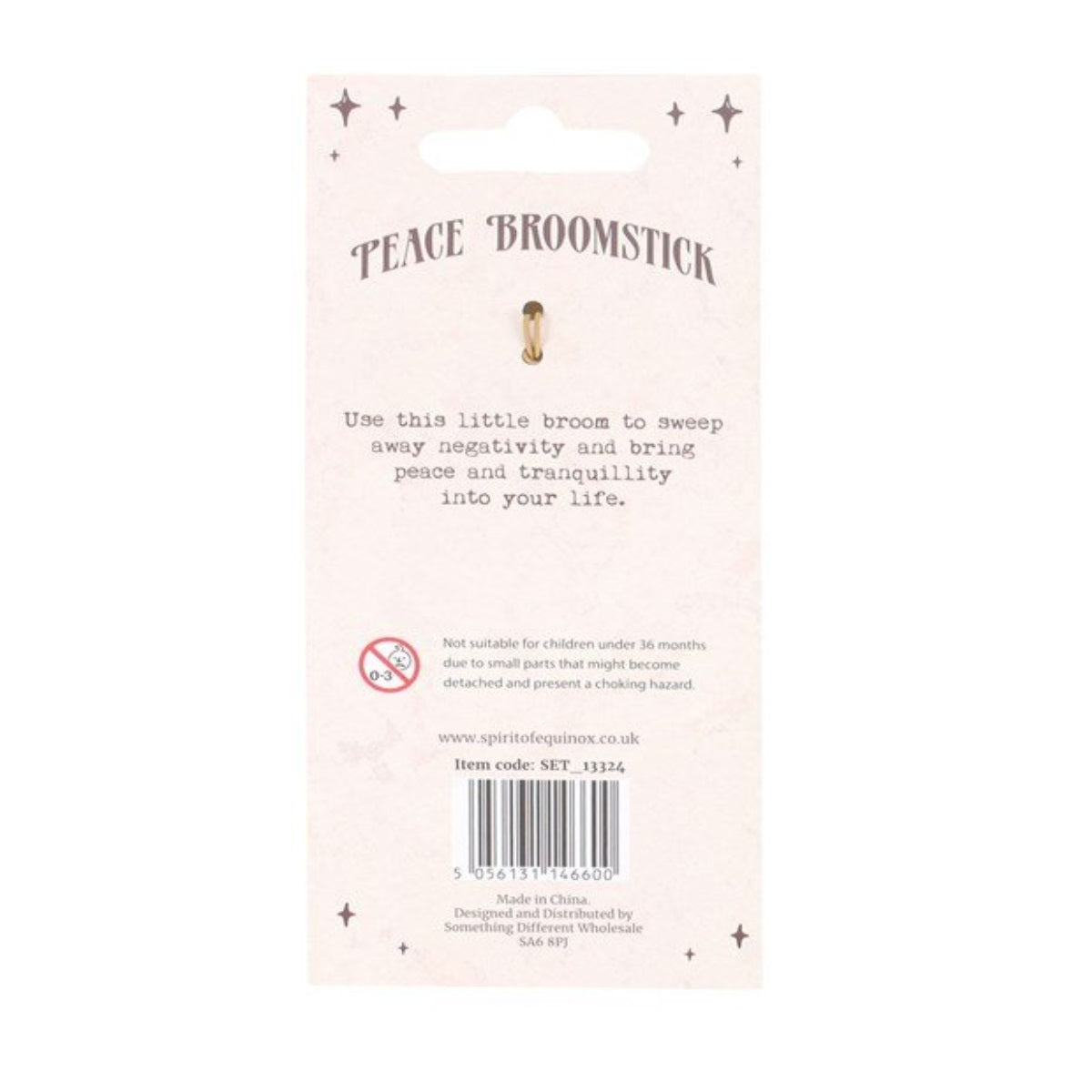 Peace Broomstick Amethyst Car Charm