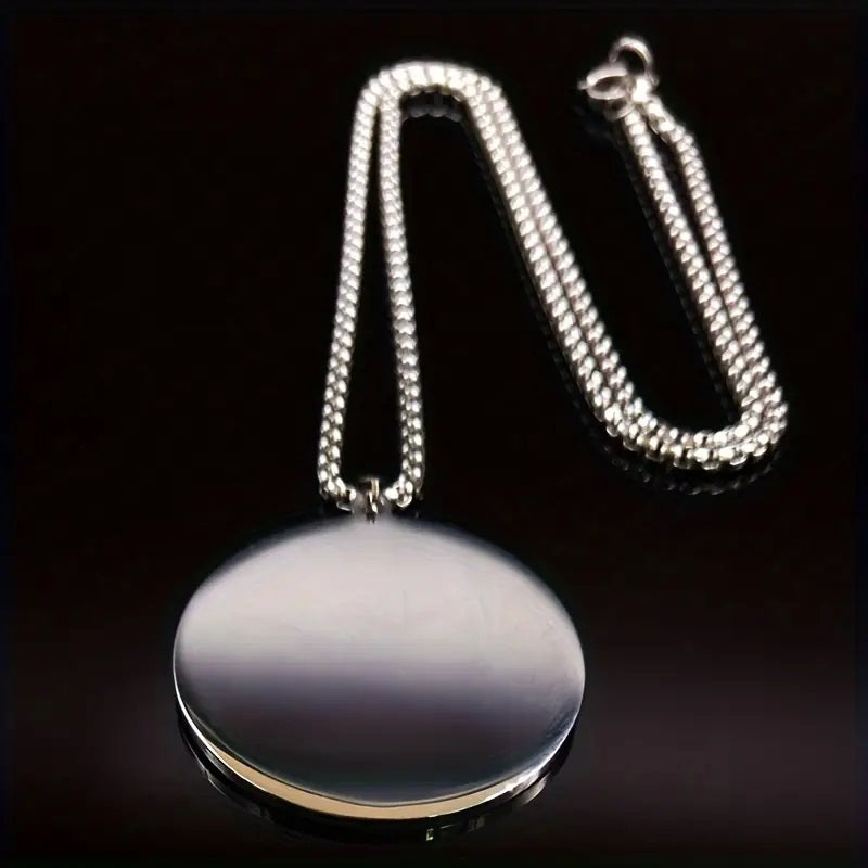 Mandala Flower Necklace Pendant Silvery