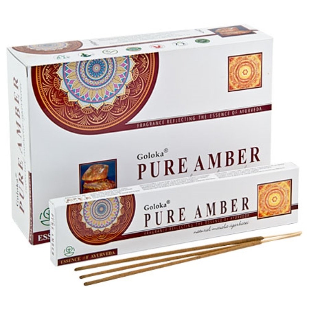 Goloka Pure Amber Natural Masala Agarbatti Incense Sticks 12 packs 15g
