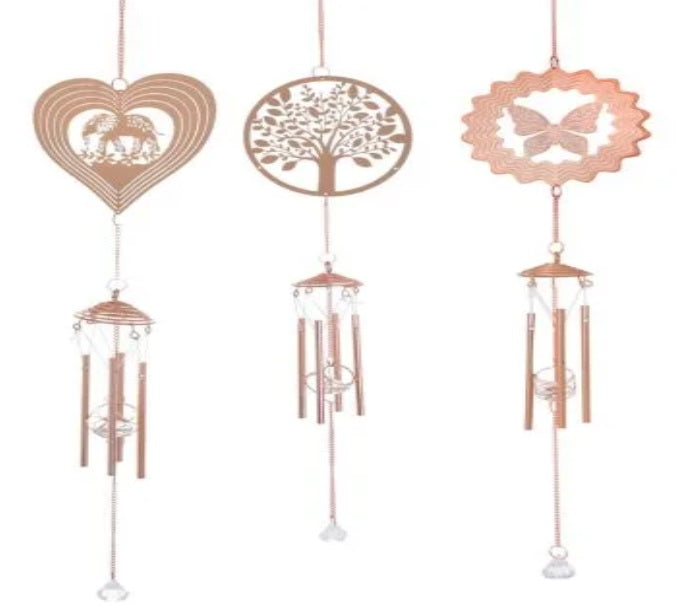 Wind Chimes Rose Gold Bells Hanging - Elephant