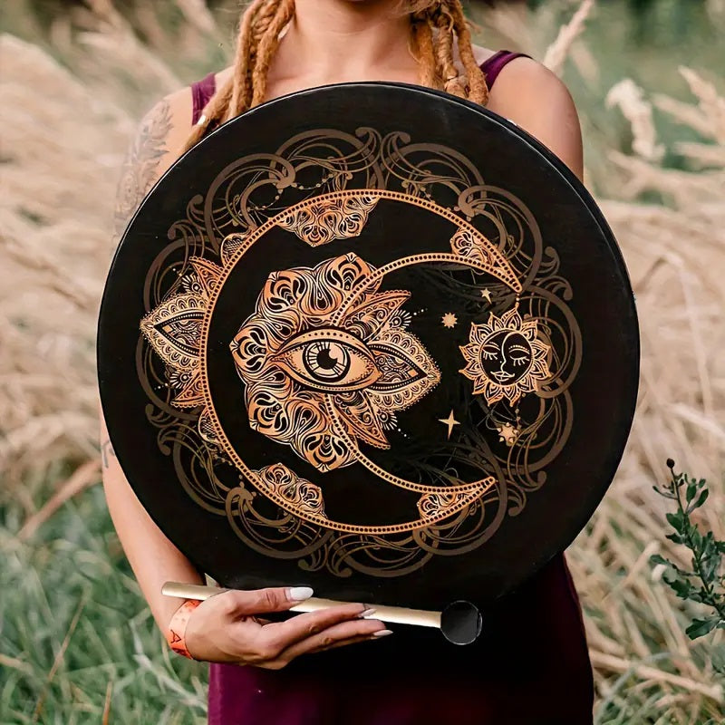 Shamanic Tree of Life Frame Drum with Beater