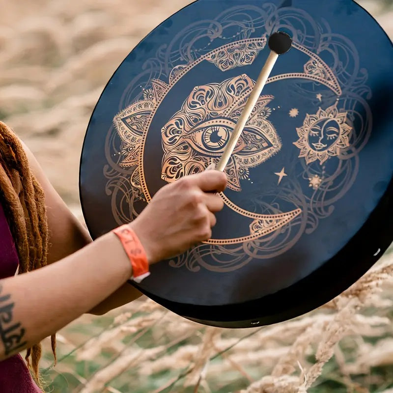 Shamanic Tree of Life Frame Drum with Beater
