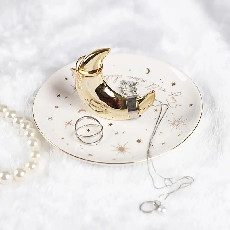 Moon Star Shaped Ceramic Jewellery Tray