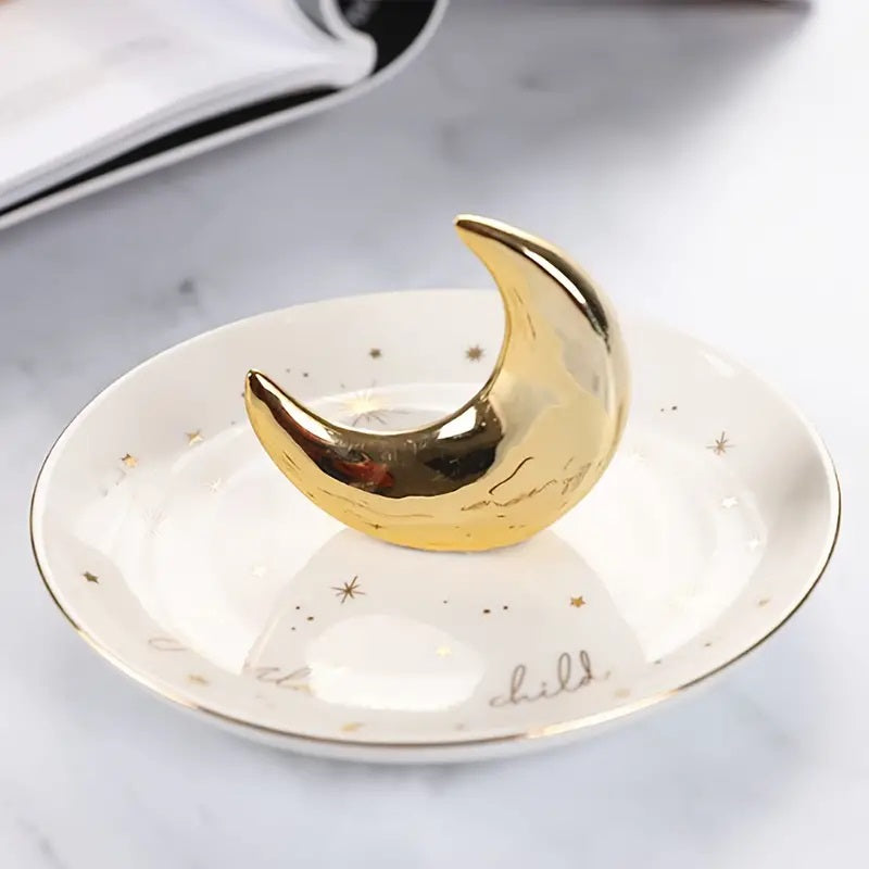 Moon Star Shaped Ceramic Jewellery Tray
