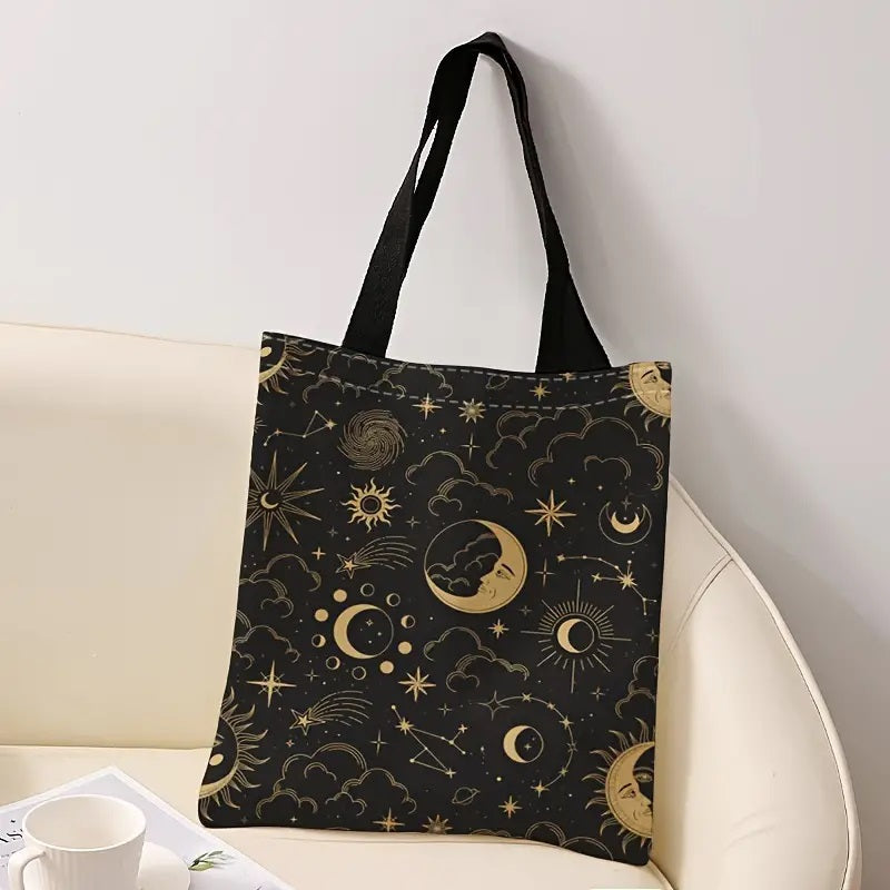 Sun And Moon Printed Tote Bag
