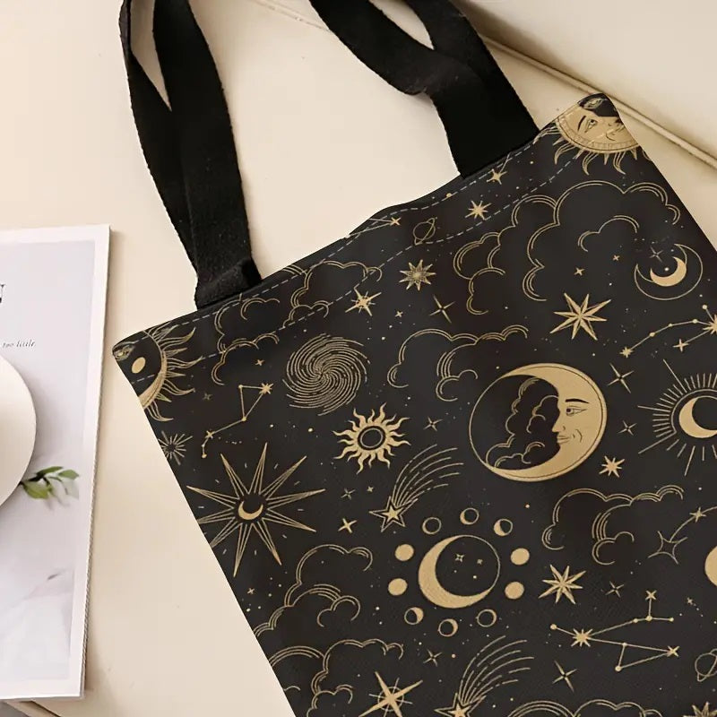 Sun And Moon Printed Tote Bag