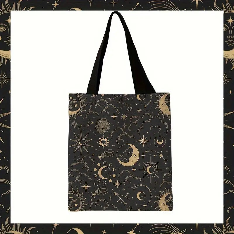 Sun And Moon Printed Tote Bag
