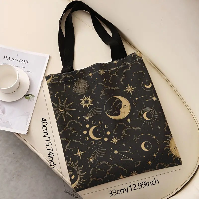 Sun And Moon Printed Tote Bag