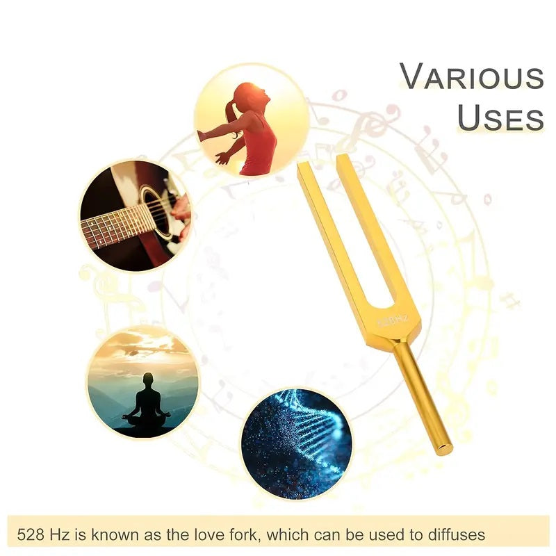 528Hz Chakra Tuning Fork with Silicone Hammer