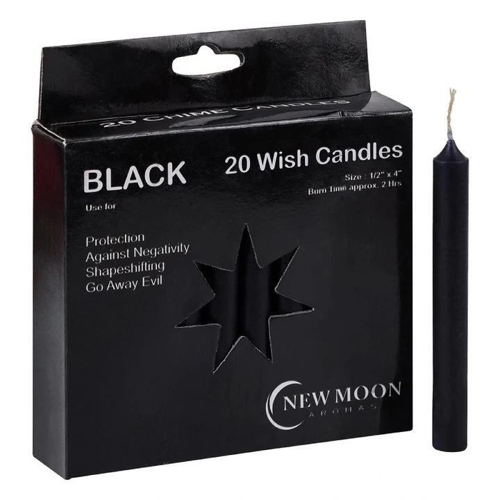 Black 20 Wish Candles New Moon Protection
