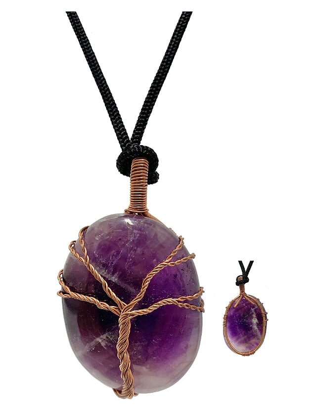 Wisdom Tree Amethyst Crystal Pendant