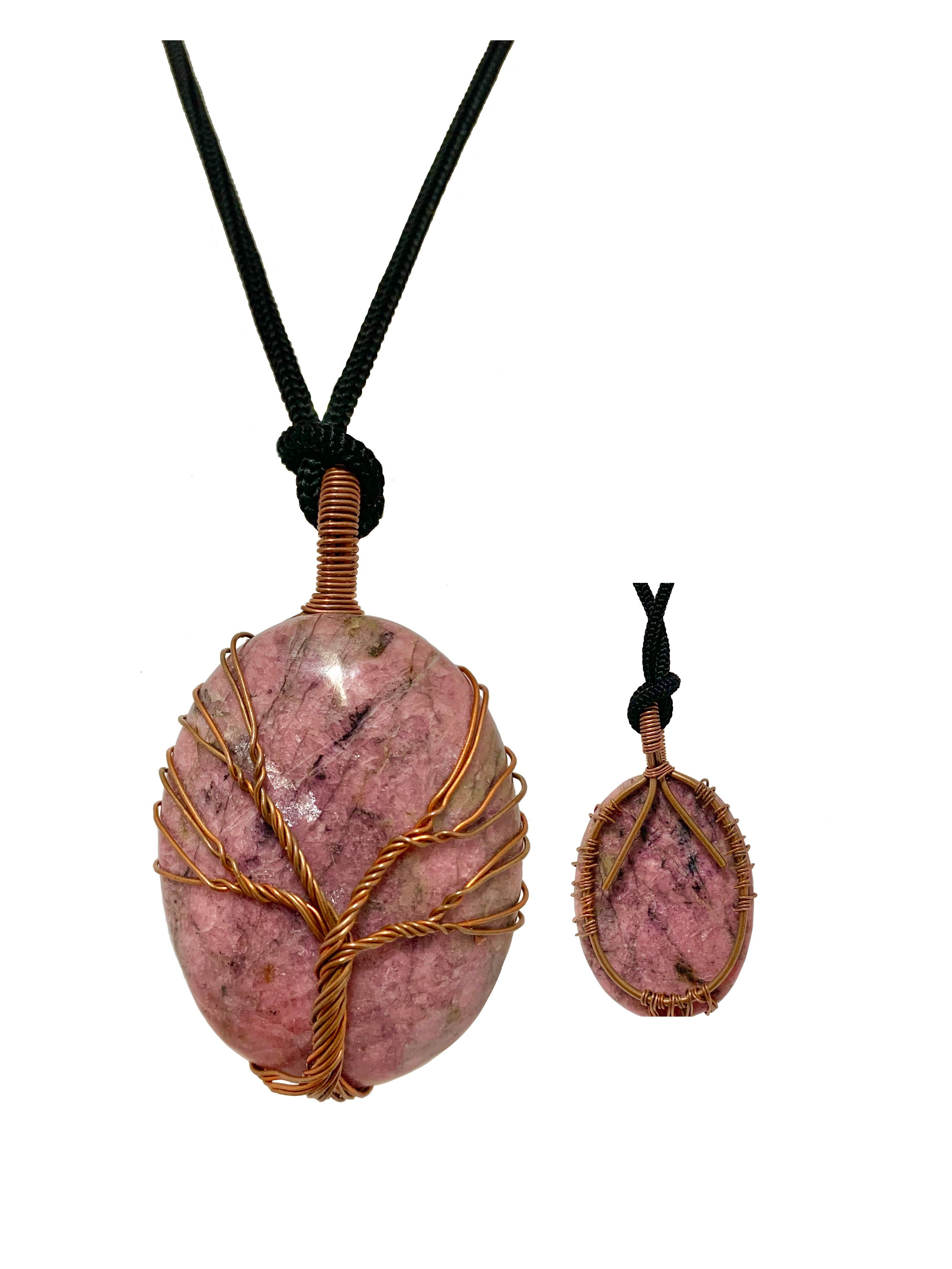 Wisdom Tree Rhodonite Crystal Pendant